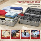 Travel Vacuum Bags for Clothing with Cordless Pump 27 Combo, Black - Image 2