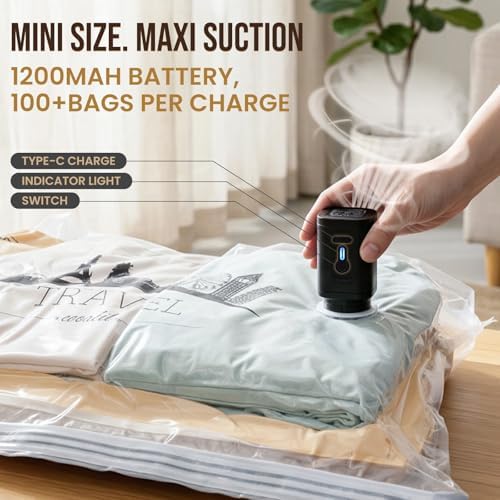 TAILI Vacuum Storage Bags with Rechargeable Pump, 8 Combo(3M+3L+2XL) - Image 3