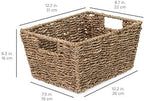 Best Choice Products Rustic Set Of 4 Multipurpose Stackable Seagrass Storage Basket, Handwoven Laundry Organizer Totes for Bedroom and Living Room, Shelves, Pantry w/Insert Handles - Natural - Image 6