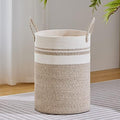 VIPOSCO 58L Tall Woven Laundry Basket Hamper, Brown White by VIPOSCO