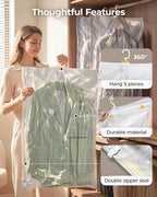 BAGSMART Hanging Vacuum Storage Bags For Clothes, Hand Pump Included - Image 6
