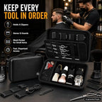 Boobowl Hard Travel Case for Hair Clippers, Barber Tool Organizer - Black - Image 6