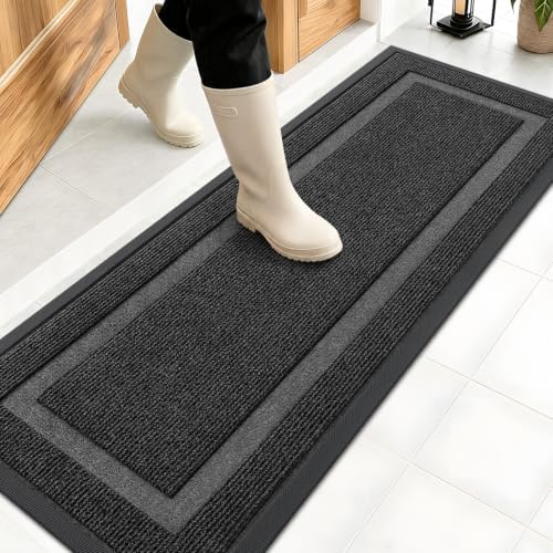 OLANLY Front Door Mat Outside 47x17, All-Season Heavy-Duty Rubber Doormat by OLANLY