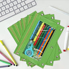 YoeeJob Pencil Pouch for 3 Ring Binder, Zipper Pencil Pouches Bulk, Pencil Case Pouch with Clear Window for Class, School, Office, Green, 24 Packs - Image 6