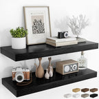 RICHFOCUS 36Inch Floating Shelves for Wall 2Pack, Black, 8" Deep by RICHFOCUS