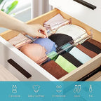 Vtopmart Drawer Dividers Organizers 4 Pack, Adjustable 3.2" High Expandable from 12.2-21.4" Kitchen Drawer Organizer, Clear Plastic Drawers Separators for Clothing, Installed by Double-sided Tape - Image 6