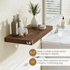36 Inch Long Floating Shelves for Wall, 9.3 Inch Deep Floating Shelf with Heavy-Duty Bracket, 2 Pack Long Shelves for Bathroom, Living Room, Bedroom, Wall Mounted Storage Shelf for Books Decor, Walnut - Image 4