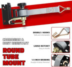 Rack Straps with J-Hook (2PK),1.5" x7.5' Ladder Rack Ratchet Straps, 2" Round Tube Mount, Perfect Ladder Rack Tie-Downs for Trailer Cargo Control - Image 3