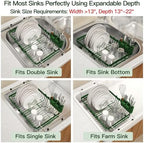 MAJALiS Green Expandable Dish Drying Rack Over The Sink with Anti Slip Grip - Image 3