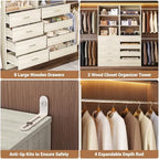 Aheaplus Closet System, 6-15Ft Custom Wood Closet Organizer with 8 Drawers - Image 3