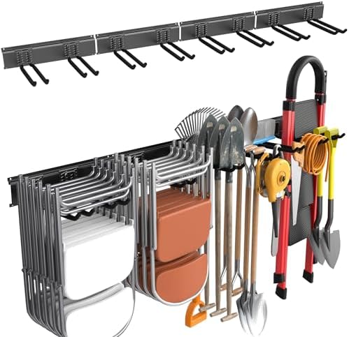 WALMANN Wall Mounted Garden Tool Rack Garage, Folding Chair Storage Rack by WALMANN