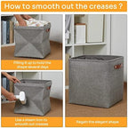 DULLEMELO Cube Storage Boxes,13 inch Fabric Baskets Closet Storage Bins for Home Organization and Storage,Stackale Gift Baskets Empty for Nursery Clothes Toys Kids Storage(Grey) - Image 5