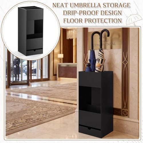 Black Acrylic Umbrella Stand Organizer 22 Inch Umbrella Holder Rack - Image 2