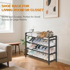 4-Tier Expandable Metal Shoe Rack for Closet & Entryway, Shoe Organizer - Image 5