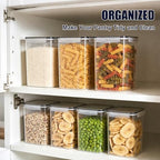 4pc 6.5L Large Airtight Plastic Canisters with Lids, Cups & Labels - Image 6