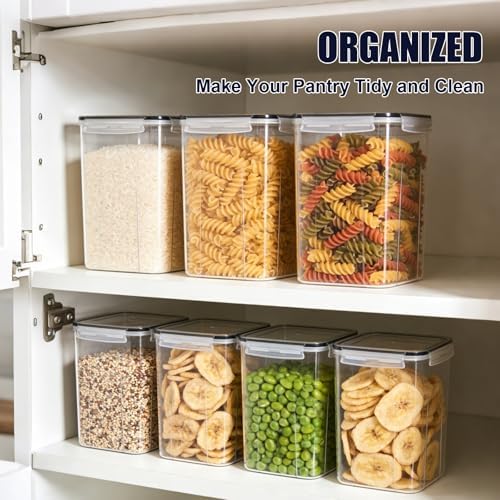 4pc 6.5L Large Airtight Plastic Canisters with Lids, Cups & Labels - Image 6