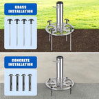 Dolibest Heavy Duty Patio Umbrella Stand (1-1.9'' Pole), Outdoor Umbrella Base with Ground Spikes/Expansion Anchors, Steel Umbrella Base for Patio Yard Grass/Concrete Use - Image 4
