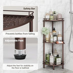 ELYKEN Corner Shower Caddy Standing, 3 Tier Metal Shower Organizer, Bronze - Image 6