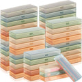 Fainne 80 Pieces Back to School Plastic Pencil Boxes Pencil Case Bulk Frosted Clear Multi Colored Pens Holder Stackable Container with Lid & Snap for Stationery Office Classroom(Morandi Color) by Fainne