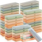 Fainne 80 Pieces Back to School Plastic Pencil Boxes Pencil Case Bulk Frosted Clear Multi Colored Pens Holder Stackable Container with Lid & Snap for Stationery Office Classroom(Morandi Color) by Fainne