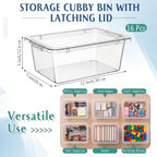 16 Pcs Classroom Storage Cubby Bins with Latching Lid,Clear - Image 2
