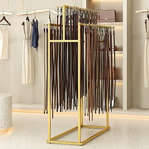 Metal Freestanding Belt Display Holder Organizer, Decorative Retail Store Double Sided Center Island Display Holder Tie Rack, Multifunctional Shawl Wallet and Scarves Rack Jewelry Organizer by Unknown