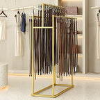 Metal Freestanding Belt Display Holder Organizer, Decorative Retail Store Double Sided Center Island Display Holder Tie Rack, Multifunctional Shawl Wallet and Scarves Rack Jewelry Organizer by Unknown