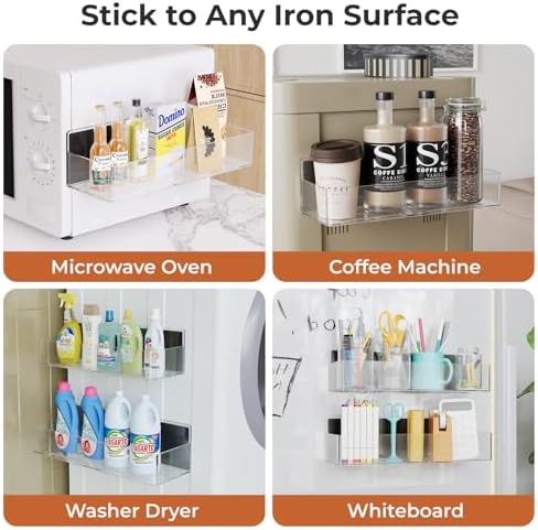 Mystozer Magnetic Spice Rack for Refrigerator Clear, 6 Pack - Image 5