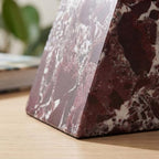 Natural Marble Bookends for Shelves,Office bookends for Heavy Books. Unique Brown Book Ends, Set of 2,Heavy Duty (Floral) - Image 5
