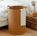 72L Cotton Woven Laundry Hamper,Laundry Basket for Blankets,Pillows,Toys,Shoes Tall Clothes Hamper Light Brown 22''H 16''D by Homlikelanfocusonhomestorageanddecorationfordecades