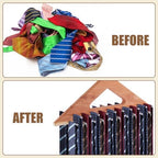 Leinuosen 2 Pack Cedar Tie Organizer Wooden Neck Tie Hook Organizer Storage up to 40 Ties Convenient Storage for Neckties, Belts, Hats - Image 5