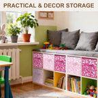 LemonRoad 6 Fabric Cube Storage Bin 11'' Classroom Bin, Pink, Classic - Image 5