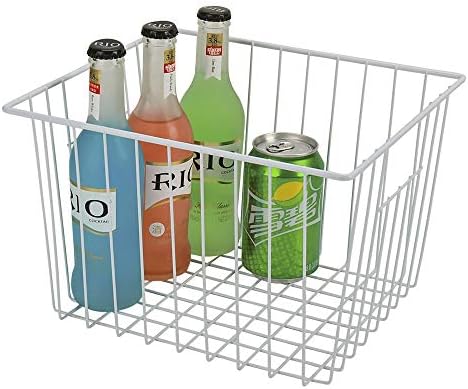 Freezer Storage Organizer Basket, Refrigerator Wire Household Bins with Built-in Handles for Kitchen, Pantry, Cabinet, Closets - Pearl White(4Pack, 11in x 10in x 5.5in) - Image 4