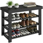 SONGMICS Shoe Rack Bench, 4 Tier Bamboo, 11.3 x 27.6 x 20.5 Inches by SONGMICSbySONGMICSHOME