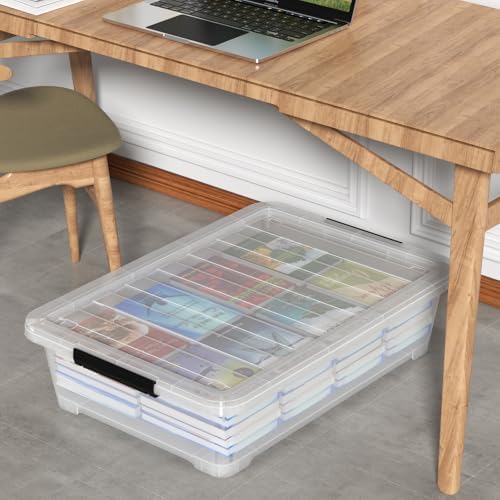Rosebloom 40 Quart Clear Plastic Underbed Storage Bins with Lid, 3 Packs - Image 5
