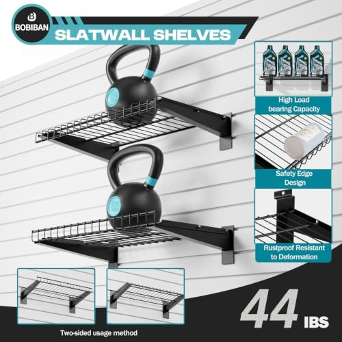 24Pcs Slatwall Accessories Set with Slatwall Baskets, Shelves, Hook - Image 4