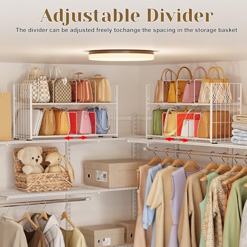 koozuuyk Purse Organizer for Closet,2 Tier Handbag Wire Organizer Rack - Image 3