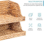 VATIMA Water Hyacinth Storage Baskets with Large Open-Front for Kitchen, Decorative for Living Room, 13.4” x 9.5” x 5.5”, 2 Pack - Image 5
