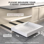 Seinloes 4 Pack Pull Out Cabinet Organizer 22" Deep,Full Extension 3 Slide Rails Slide Out Drawers With Raising Pad for Framed Cabinets,Expandable Width (12.3"-20.5"),No Drill Roll Out Shelf,White - Image 2