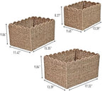happimess Arden 3-Piece Storage Basket Set Scalloped Seagrass 17", Natural - Image 2