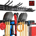 Garage Tool Organizer Wall Mount 49.5 inches with 10 Adjustable Heavy-Duty Hooks, Garage Organization, Garden Tool Storage Rack, Yard, and Shed, Holds Up to 400 lbs by ZICANYCO