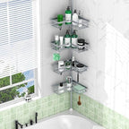 DAOYA Corner Shower Caddy Tension Pole, Light Gray - Image 6