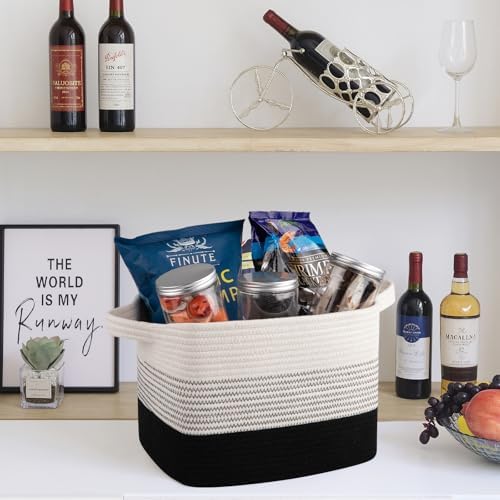 OIAHOMY Cotton Rope Storage Baskets for Organizing Gradient Dark 3-Pack - Image 5