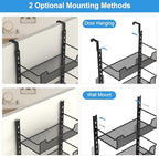 VyGrow 12.3" W Narrow Over the Door Pantry Organizer, 8-Tier Over the Door Organizer with Adjustable Basket, Pantry Door Organization for Pantry Kitchen Storage Room Spice Rack, Black - Image 4