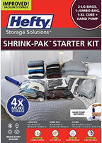 Hefty Super Starter Kit 5L, 3XL, 1XL Cube, and 1 Jumbo Bag, Reusable and Water resistant Vacuum Storage Bags, Total of 10 Bags + Hand Pump - Image 7