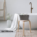Onlytak 2-Pack Plastic Wicker Bathroom Baskets, 12"x12"x6", Dark Grey - Image 4