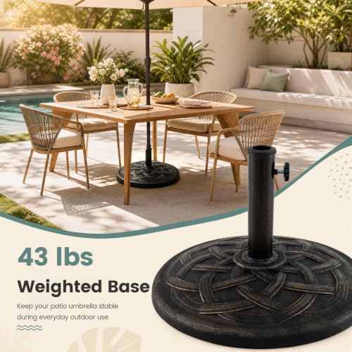Giantex 43 lbs Patio Market Umbrella Base, 21.5" Heavy Duty Outdoor Stand - Image 4