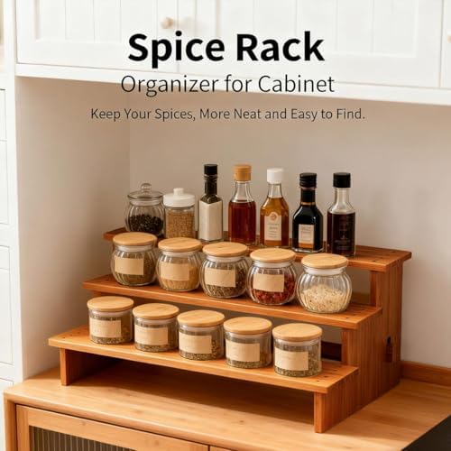 JinDoWin 2 Pack Spice Rack Organizer for Cabinets,Countertop & Pantries - Image 2
