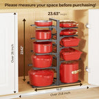 LAMU 10-Tier Heavy Duty Pots and Pans Organizer under Cabinet, 23.6" H - Image 2