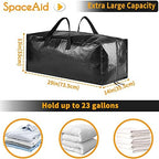 SpaceAid Heavy Duty Moving Bags 8 Pack, Large Storage Totes Bins with Backpack Straps, Strong Handles & Zippers, Packing Moving Boxes Supplies, College Dorm Room Essentials, Black - Image 4